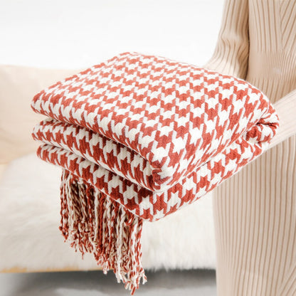 Chic couverture en tricot en chevrons : Noir & Blanc ou Rouge & Blanc