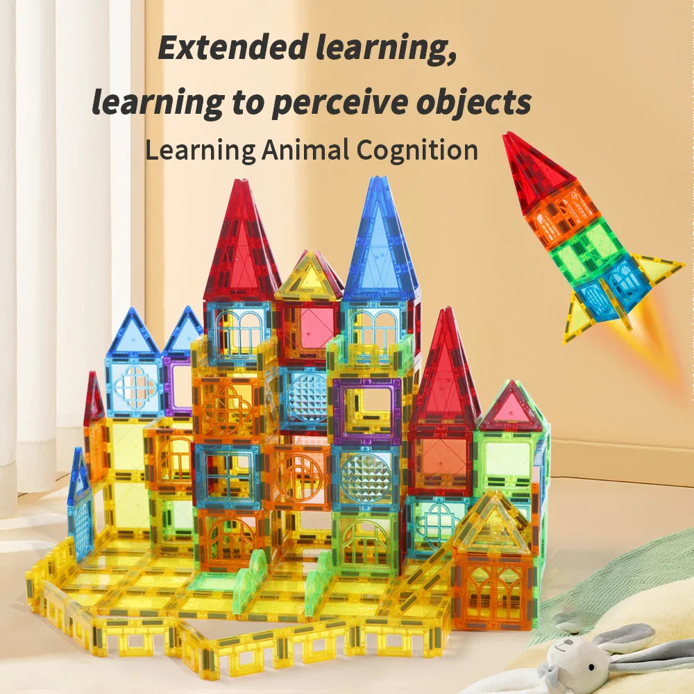 Set de Blocs de Construction Magnétiques - Puzzle d'Architecture Éducatif Coloré pour Enfants, Jouet de Développement Créatif pour les 3 ans et plus - Idéal pour un Anniversaire ou un Cadeau de Vacances