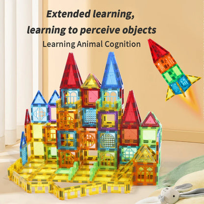 Set de Blocs de Construction Magnétiques - Puzzle d'Architecture Éducatif Coloré pour Enfants, Jouet de Développement Créatif pour les 3 ans et plus - Idéal pour un Anniversaire ou un Cadeau de Vacances