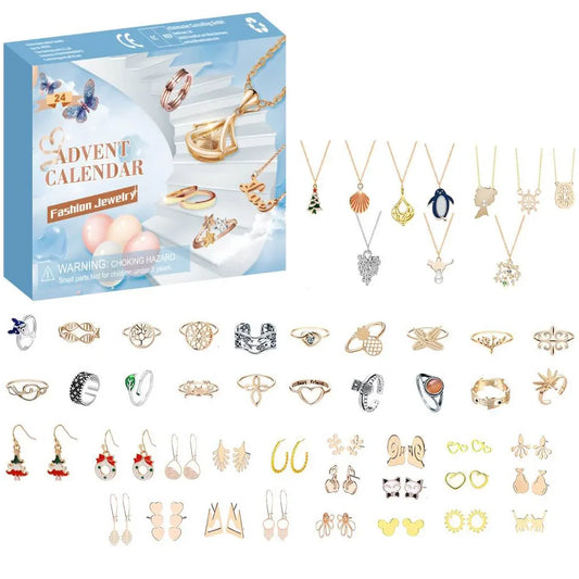 Kit de fabrication de bijoux DIY de Noël - Calendrier de l'Avent de 24 jours Cadeau 2024 Noël pour enfants