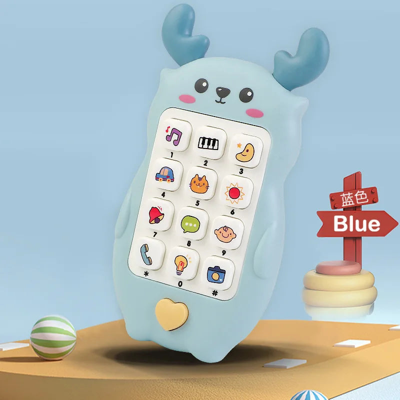 Jouet téléphone musical pour bébé avec anneau de dentition - Téléphone sonore d'apprentissage précoce pour nourrissons, idéal comme cadeau pour enfants pour dormir et jouer