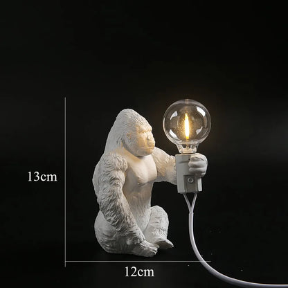 Floroux Gorilla Lampe de table | Lampe de nuit LED | Éclairage de table animalier pour la maison