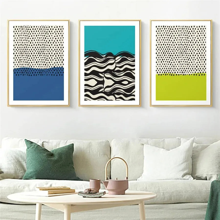 Couleur pastel Affiche abstraite Mid-Century Modern