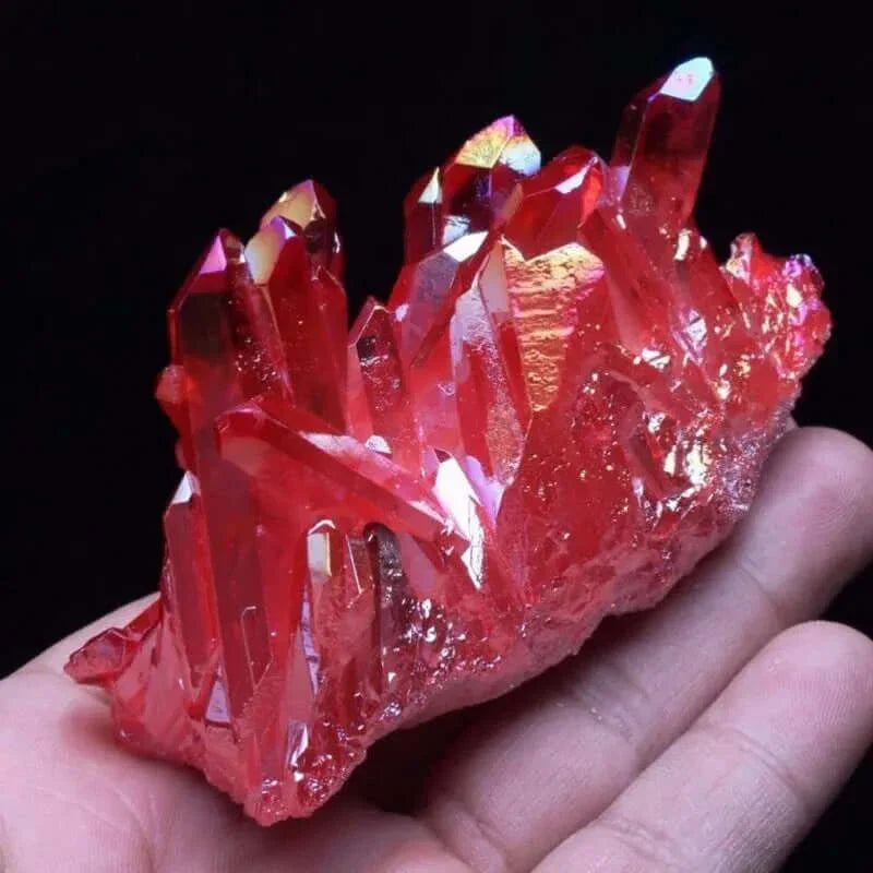 Cristal Titan Cluster d'Aura Rouge Naturelle en Quartz Exemplaire Pierre de Guérison