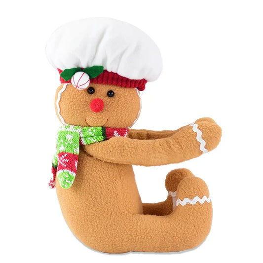 Floroux - Ours en pain d'épices confortable avec décoration festive et porte-bouteilles