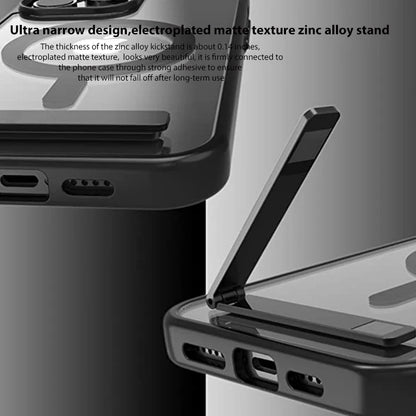 Coque matte de luxe MagSafe avec support pour iPhone 14 Plus 15 13 Pro Max 12 11 Coques de protection Charge sans fil Couverture Support en métal
