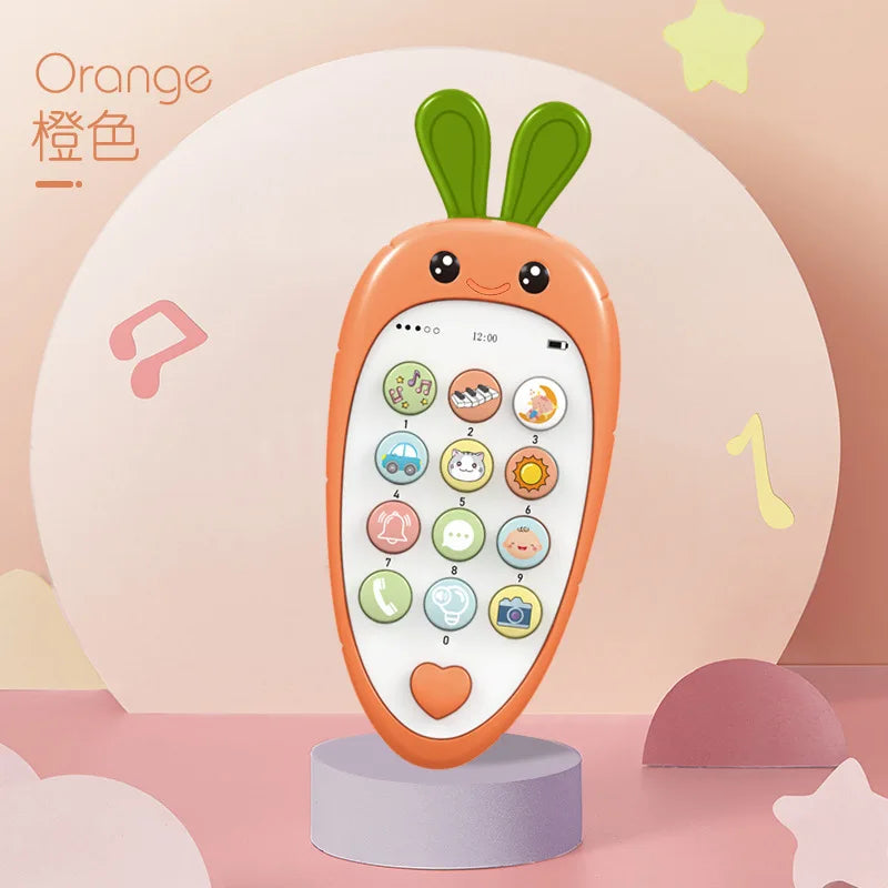 Jouet téléphone musical pour bébé avec anneau de dentition - Téléphone sonore d'apprentissage précoce pour nourrissons, idéal comme cadeau pour enfants pour dormir et jouer