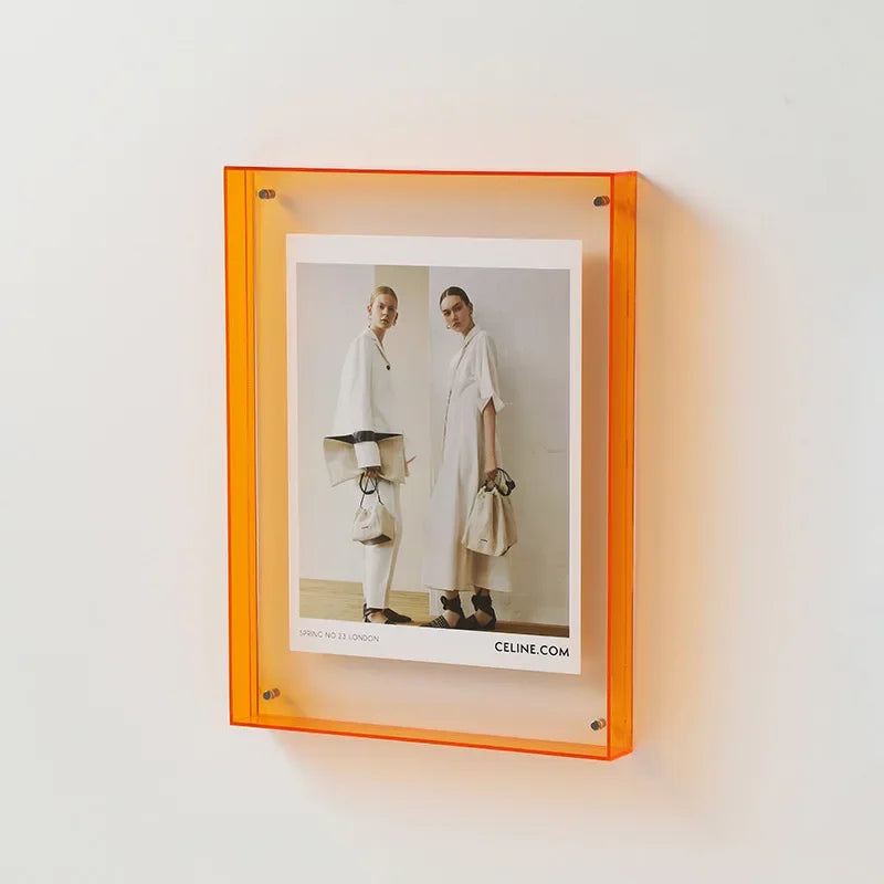 Floroux | Double-sided acrylic photo frame | Transparent and modern | Magnetic | Ideal for home and office