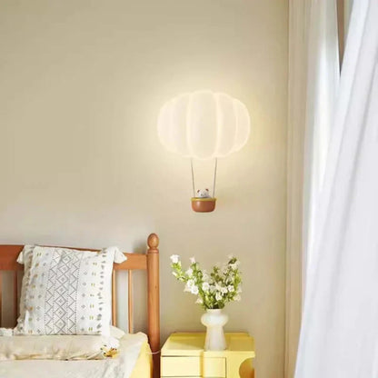 Charmante lampe murale en ballon à air chaud en forme de citrouille pour la chambre d'enfants