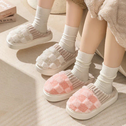 Dreamy Feet Chaussons - Chaussons en coton à carreaux tendance pour un confort optimal