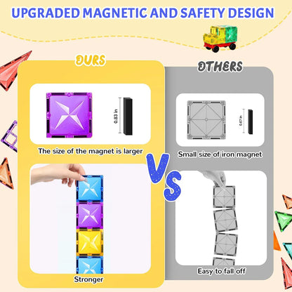 Ensemble de blocs de construction magnétiques - Tuiles magnétiques DIY éducatives pour enfants, jouet de construction inspiré de Montessori, cadeau parfait pour le jeu créatif