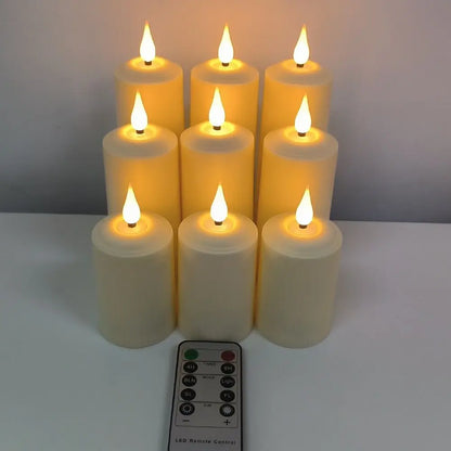 LumièresChaleureuses - Bougies Pilier LED Étanches avec Télécommande