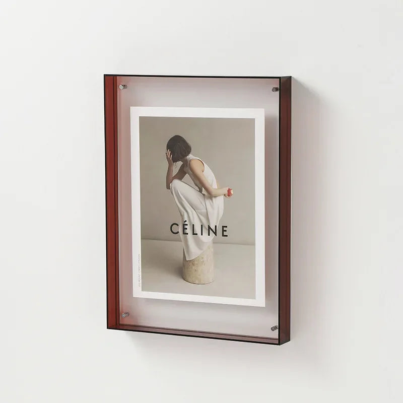 Floroux | Double-sided acrylic photo frame | Transparent and modern | Magnetic | Ideal for home and office