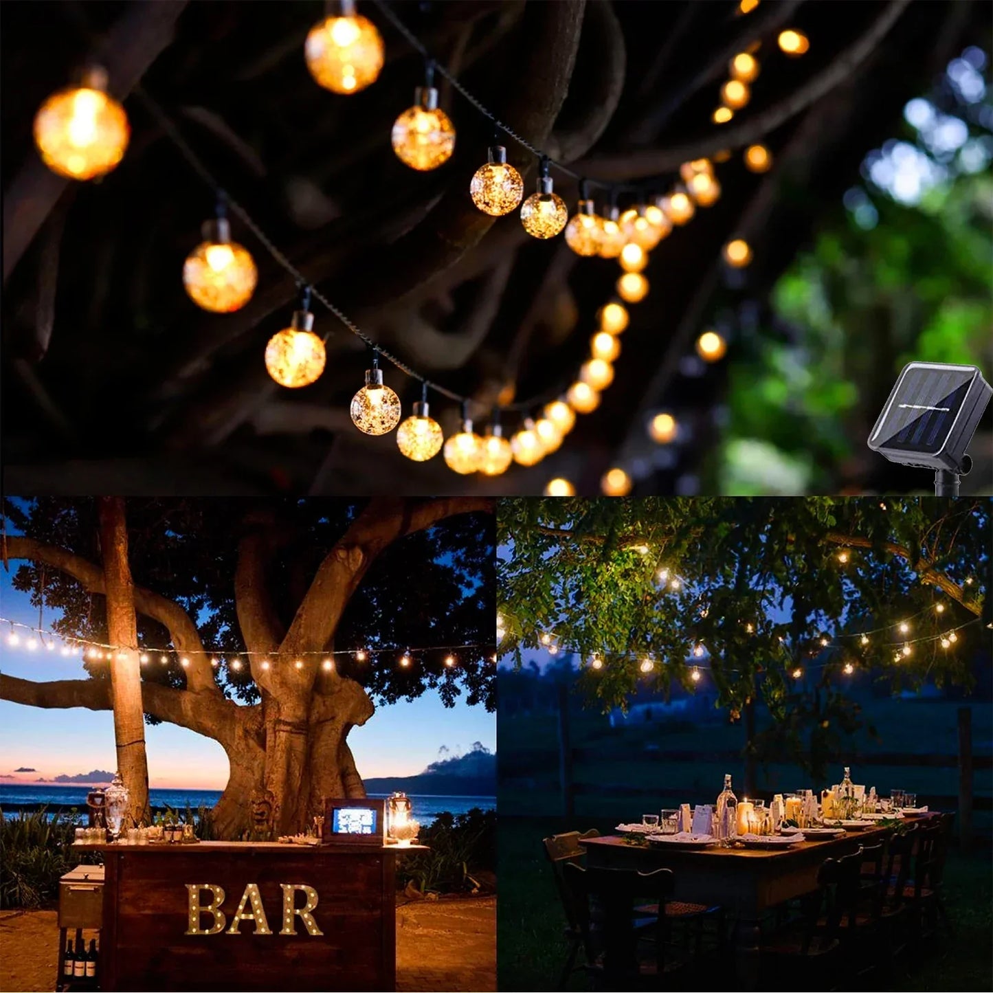 TwinkleGlow™ Solar LED String Lights | Outdoor Lighting for Garden & Terrace | Waterproof Flashing Lights for Every Season