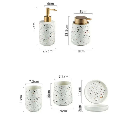 Accessoires de salle de bain en terrazzo peint nordique