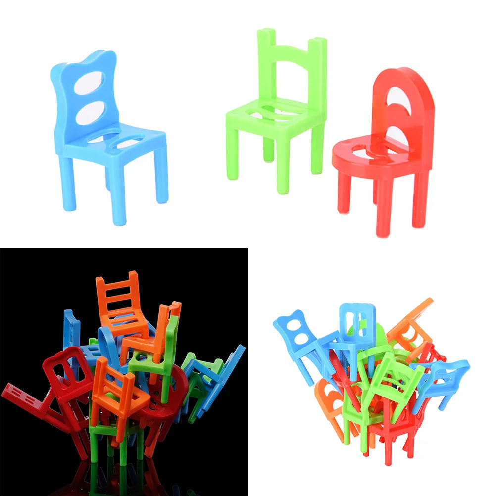 Chaises d'équilibre éducatives Jeu pour enfants - Ensemble de jouets coloré de 18 pièces, plastique ABS écologique, activité d'apprentissage amusante