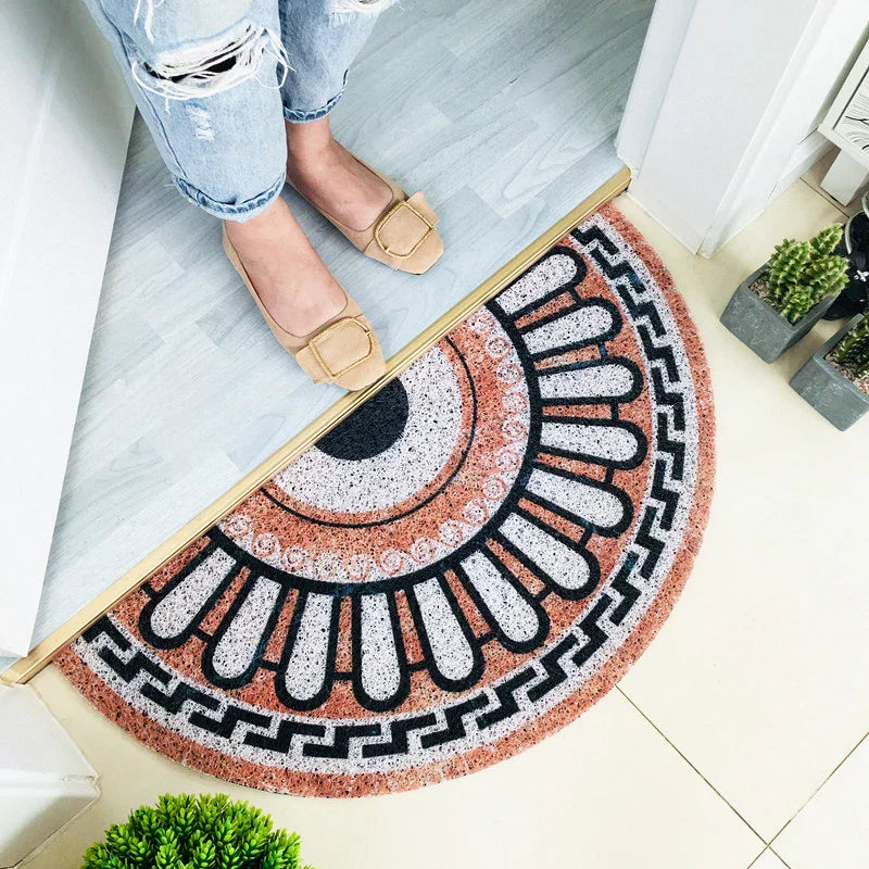 FloraMat - Tapis de porte élégant en demi-lune pour votre maison