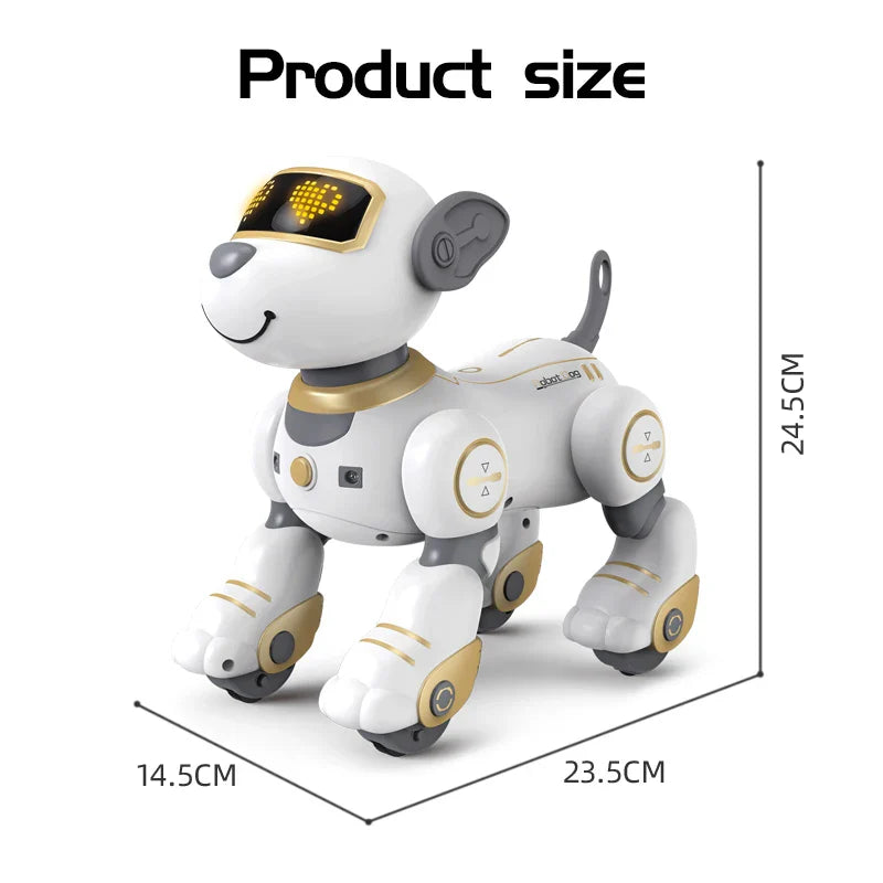 Chien robot RC à commande vocale programmable - Jouet stunt interactif pour enfants, compagnon musical