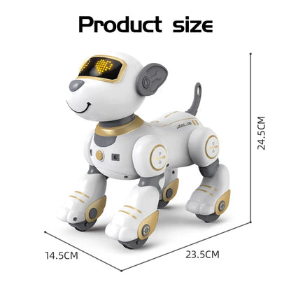 Chien robot RC à commande vocale programmable - Jouet stunt interactif pour enfants, compagnon musical