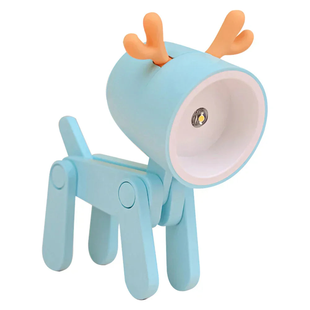 Floroux Cute LED Night Light | Mini Pet Design | Dog, Deer & Dinosaur | Foldable Table Lamp for Children's Room