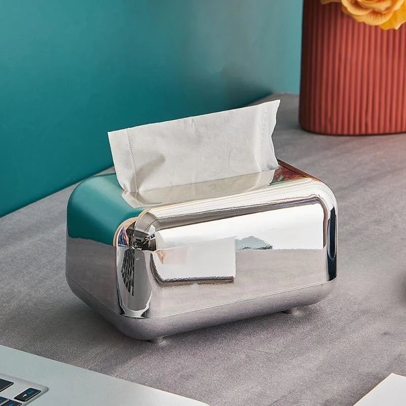 Amandi Porte-mouchoirs de luxe en or et argent – Organisateur élégant et durable pour espaces contemporains