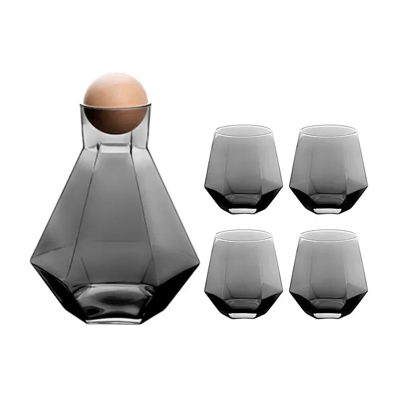 Floroux Diamond Design Drinking Glass Set (5 pieces) | Luxurious glass design for stylish drinks