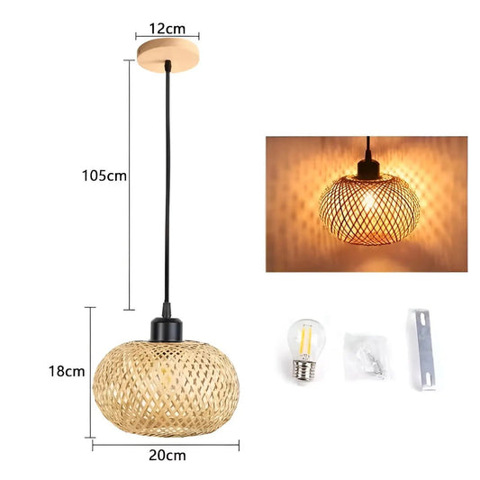 Élégante Lampe à Suspension en Rotin : Éclairage Luxe pour Tout Espace