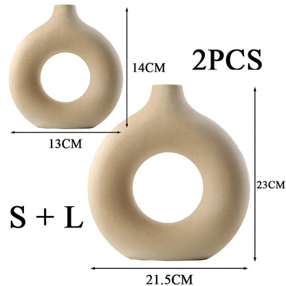 Floroux Decor Vase Set of 2 | Minimalist ceramic vases | Modern home decoration