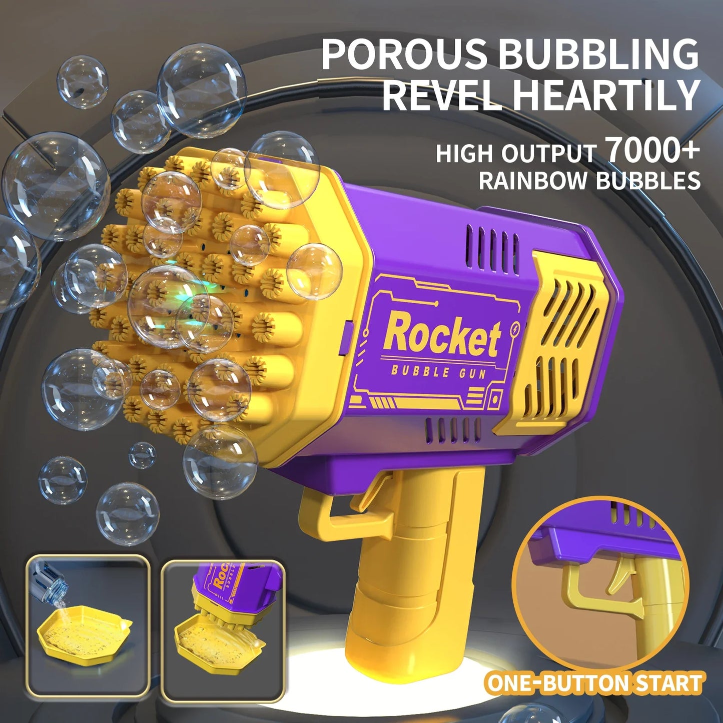 Pistolet à bulles électrique 40 trous - Amusement en extérieur pour enfants, sans piles ni solution à bulles requises
