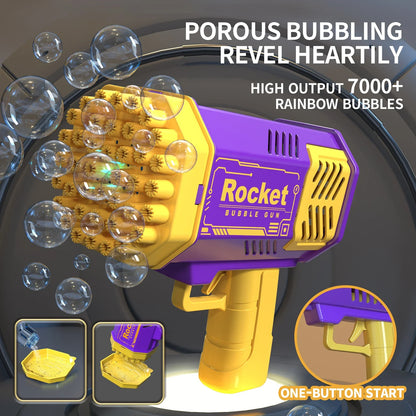 Pistolet à bulles électrique 40 trous - Amusement en extérieur pour enfants, sans piles ni solution à bulles requises