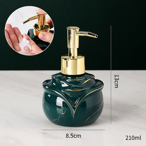 Distributeur de savon en marbre solide élégant pour salle de bain