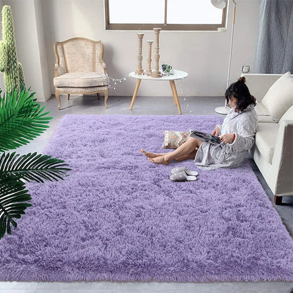 Tapis en peluche moelleux – Tapis doux et anti-dérapant pour les chambres, les salons et les chambres d'enfants