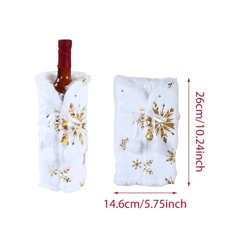 Festive Cheers Housses de bouteille de vin - Housses de bouteille de vin élégantes pour les fêtes