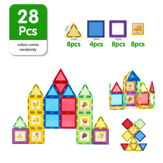 Set de Tuiles Magnétiques - Blocs de Pilement 3D STEM pour Enfants, Jouets Magnétiques Éducatifs pour Garçons & Filles