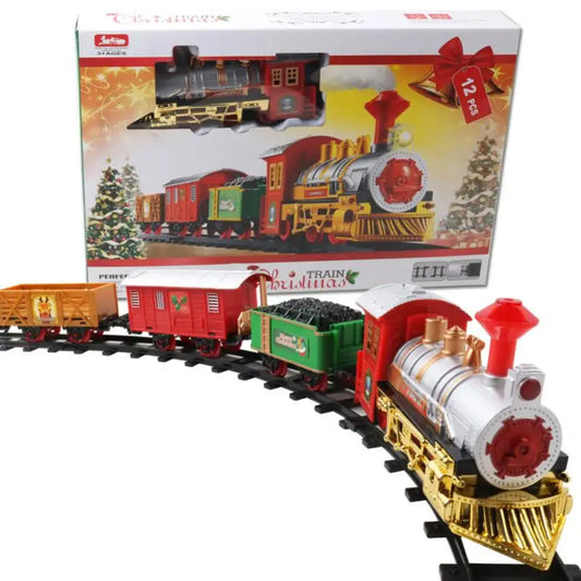 Train électrique télécommandé de haute qualité - Cadeau de Noël créatif pour les enfants, jouet de train amusant avec musique et lumières