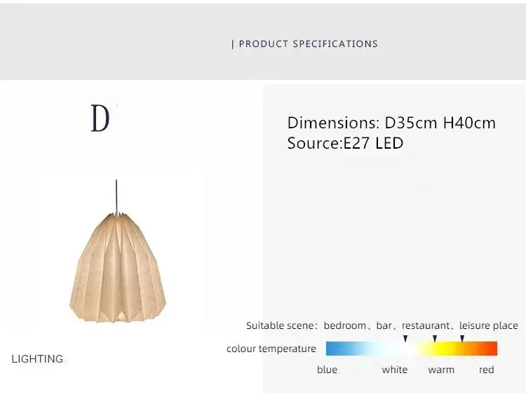 Élégante lanterne en papier inspirée par l'origami