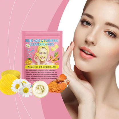 Éponges Exfoliantes Nettoyantes au Curcuma et à l'Acide Kojique - Pack de 40 pour un Soin de la Peau Radieux