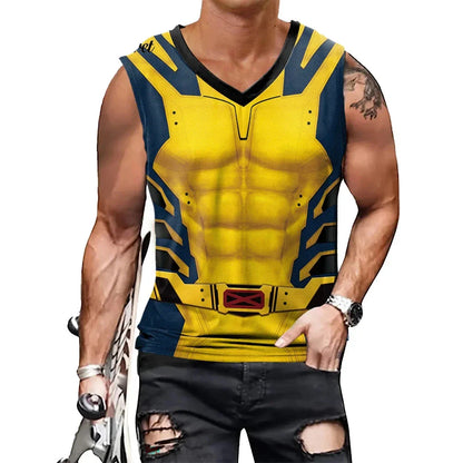 Débardeur de compression inspiré de Deadpool et Wolverine - Gilet d'entraînement pour la musculation Parfait pour le cosplay et les activités de fitness