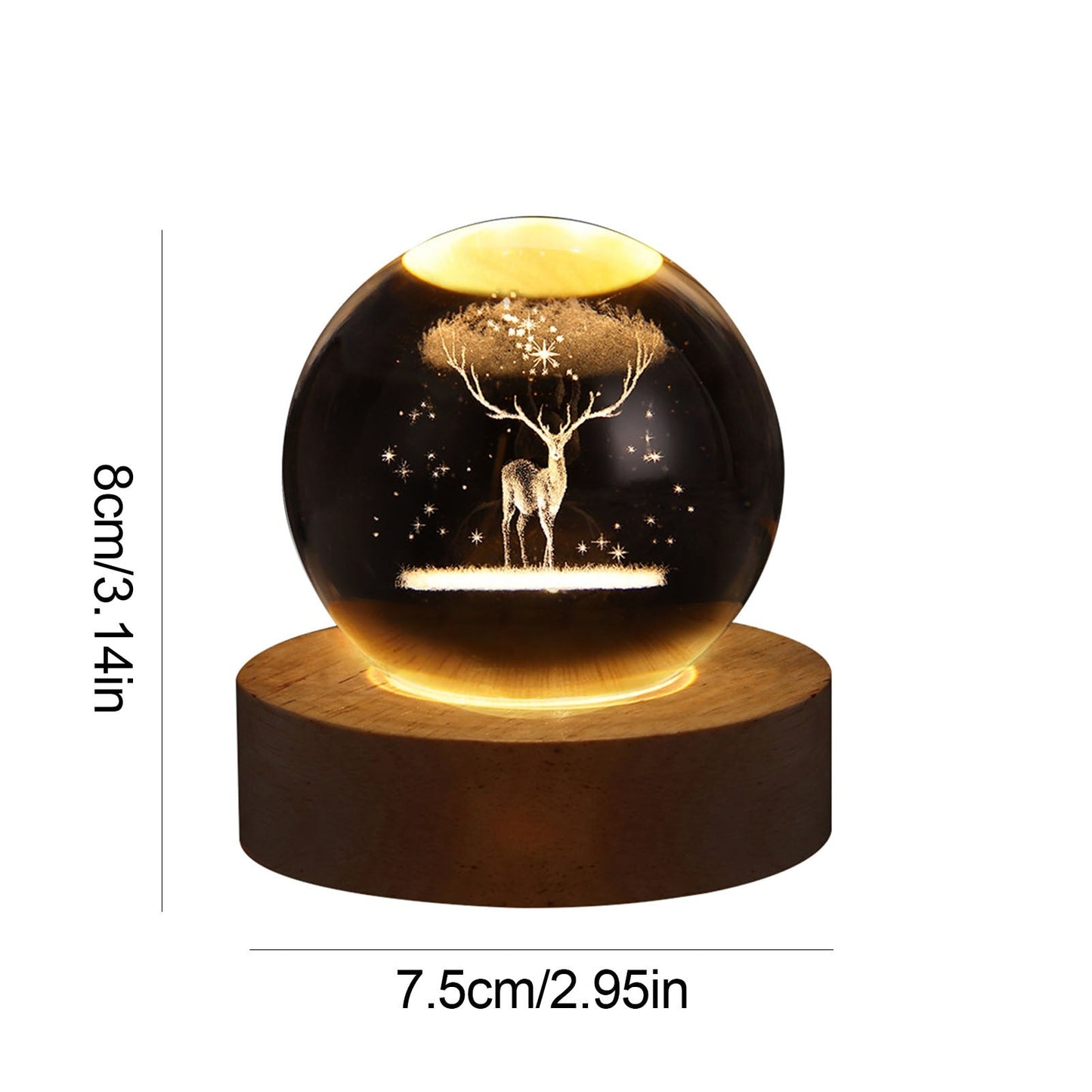 Crystal Light Ball – Lueur Enchantée en Verre pour la Maison