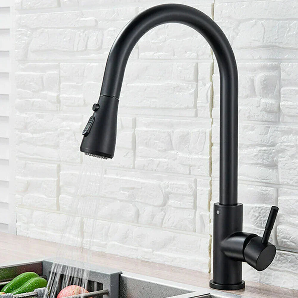 BlackStream Robinet – Moderne Robinet de Cuisine Téléscopique Noir