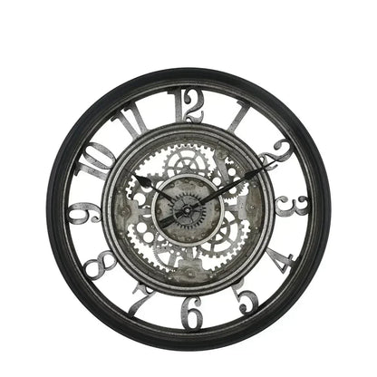 RusticGear – Horloge murale en métal avec chiffres arabes