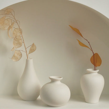 Ensemble de 5 vases blancs - Pure collection de céramique et porcelaine faite à la main