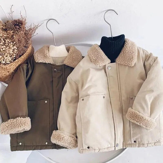 Veste d'hiver pour enfants avec fourrure rembourrée