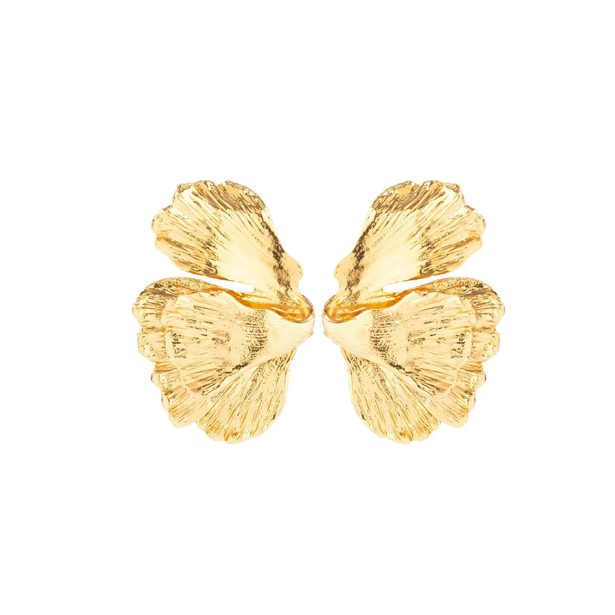 BlossomMetal Boucles d'oreilles – Élégantes pétales en métal