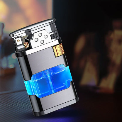 Floroux Gas Lighter | Wind-Resistant Blue Flame Design | Rechargeable | Stylish Accessory