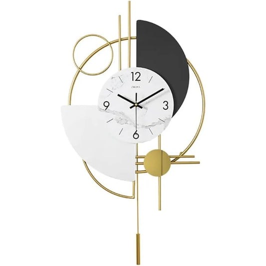 Horloge murale 3D géométrique en or – grande