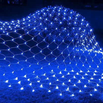 Lumières féeriques de Noël en filet LED étanches - 8 modes ou alimentées par énergie solaire, idéales pour les décorations de Noël et de vacances