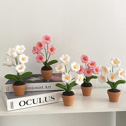 Décor de pot de fleurs au crochet fait main