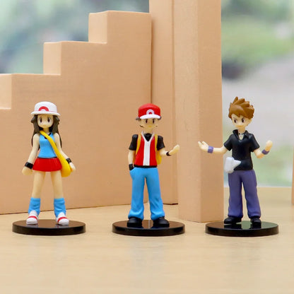 8Pcs Figurines d'Action PVC Pokemon - Rouge, Pikachu, Charizard, Gengar - Jouets de Collection & Cadeaux pour Fans d'Anime 4-9cm (1.5-3.5 icnh)