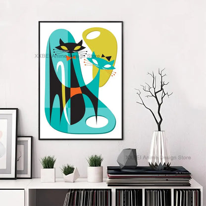 Affiche en toile premium Space-Age Atomic Cat